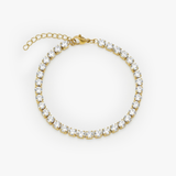 Tennis White Bracelet (Gold)