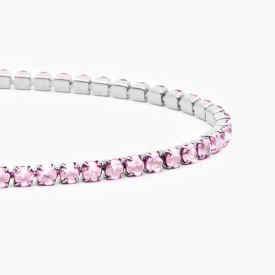 Tennis Pink Bracelet (Silver)