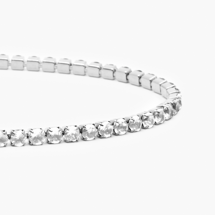 Tennis White Bracelet (Silver)