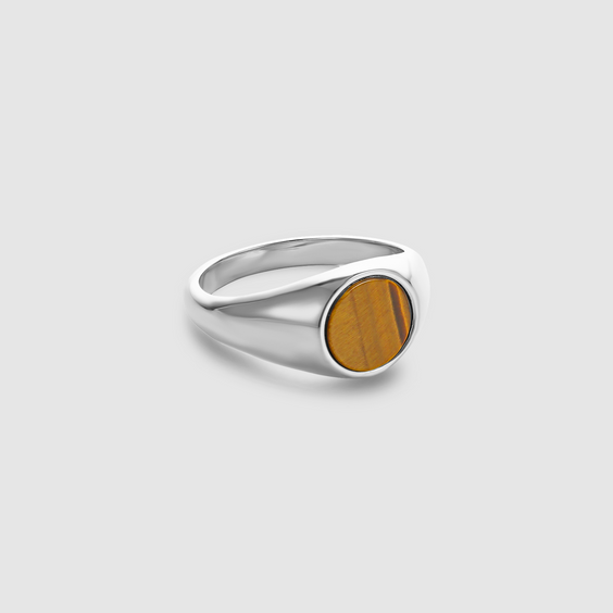 Oval Tiger's Eye Ring (Silver)