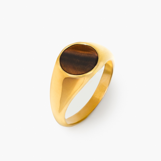 Oval Tiger's Eye Ring (Gold)