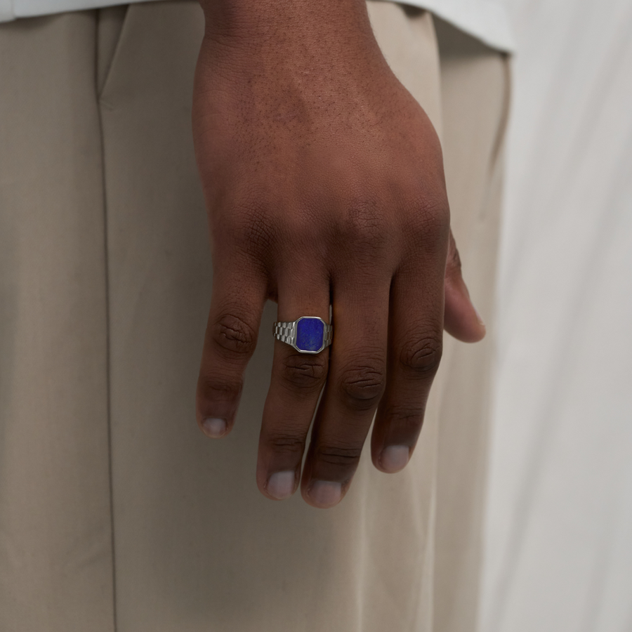 Watch Blue Ring (Silver)