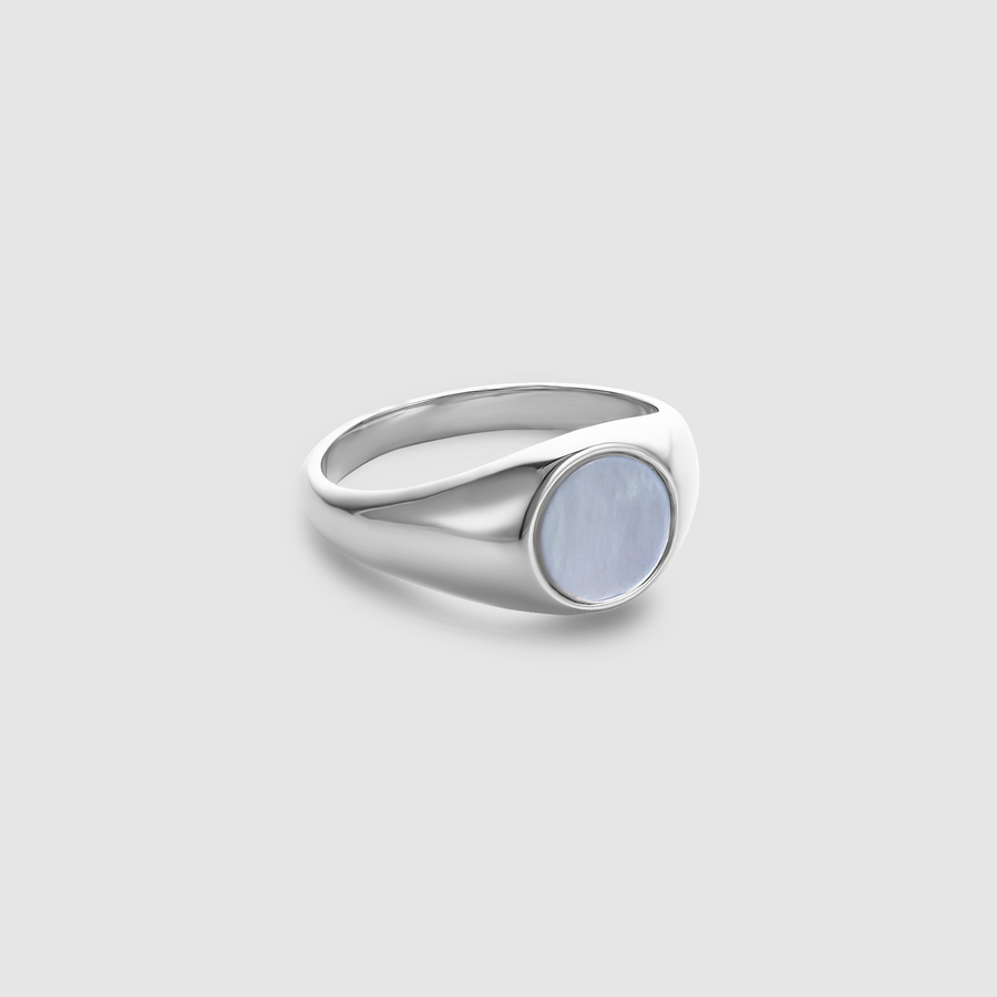 Oval White Ring (Silber)