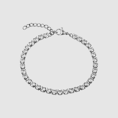 Tennis White Bracelet (Silver)