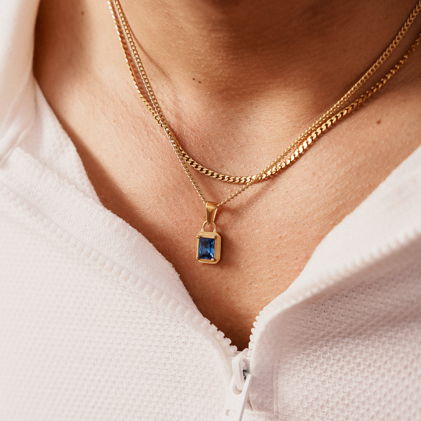 azure + cuban 3mm chain