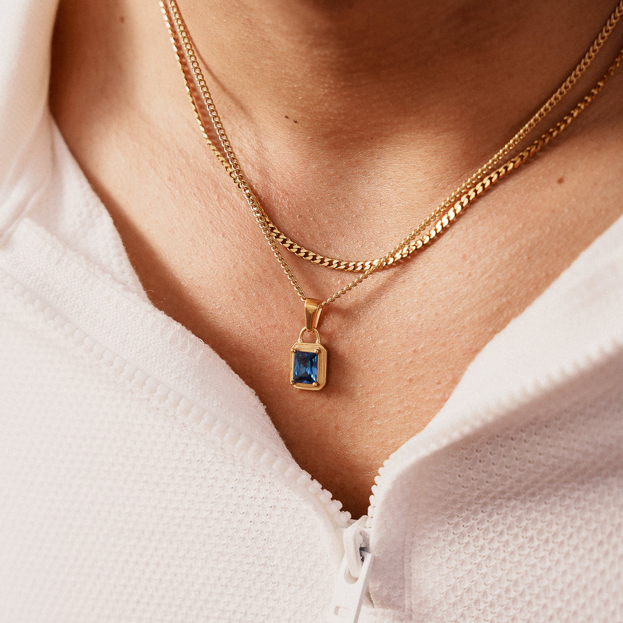 azure + cuban 3mm chain