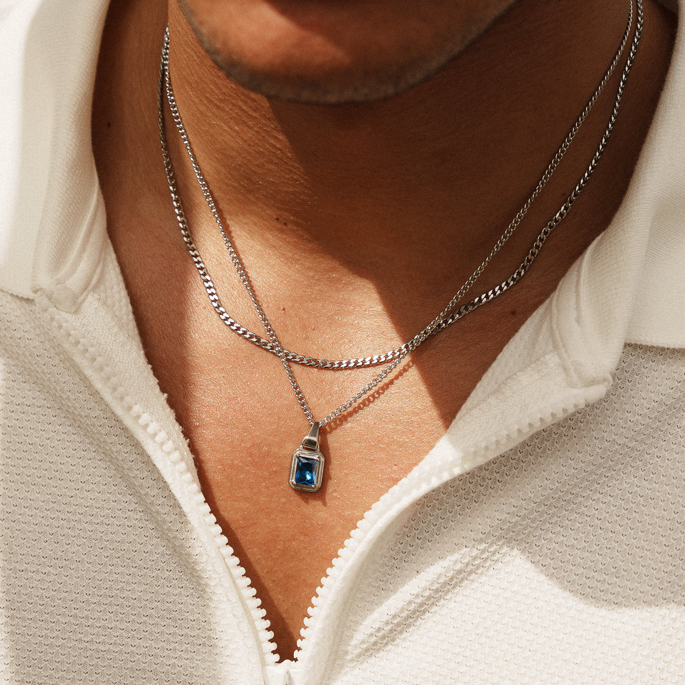 azure + cuban chain 3mm