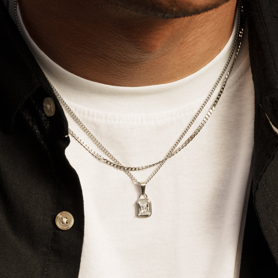 blanc necklace + cuban chain 3mm