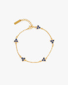 Blue Clover Bracelet (Gold)