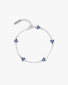 Blue Clover Bracelet (Silver)