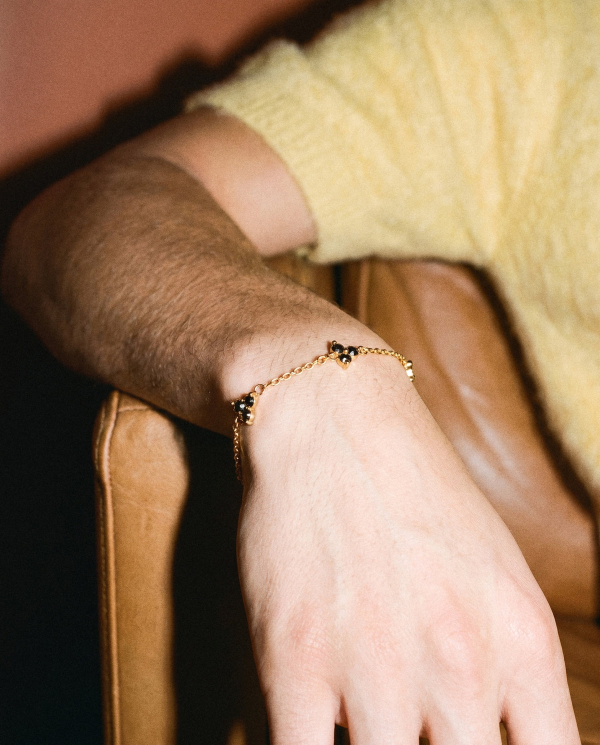 Black Clover Bracelet (Gold), worn