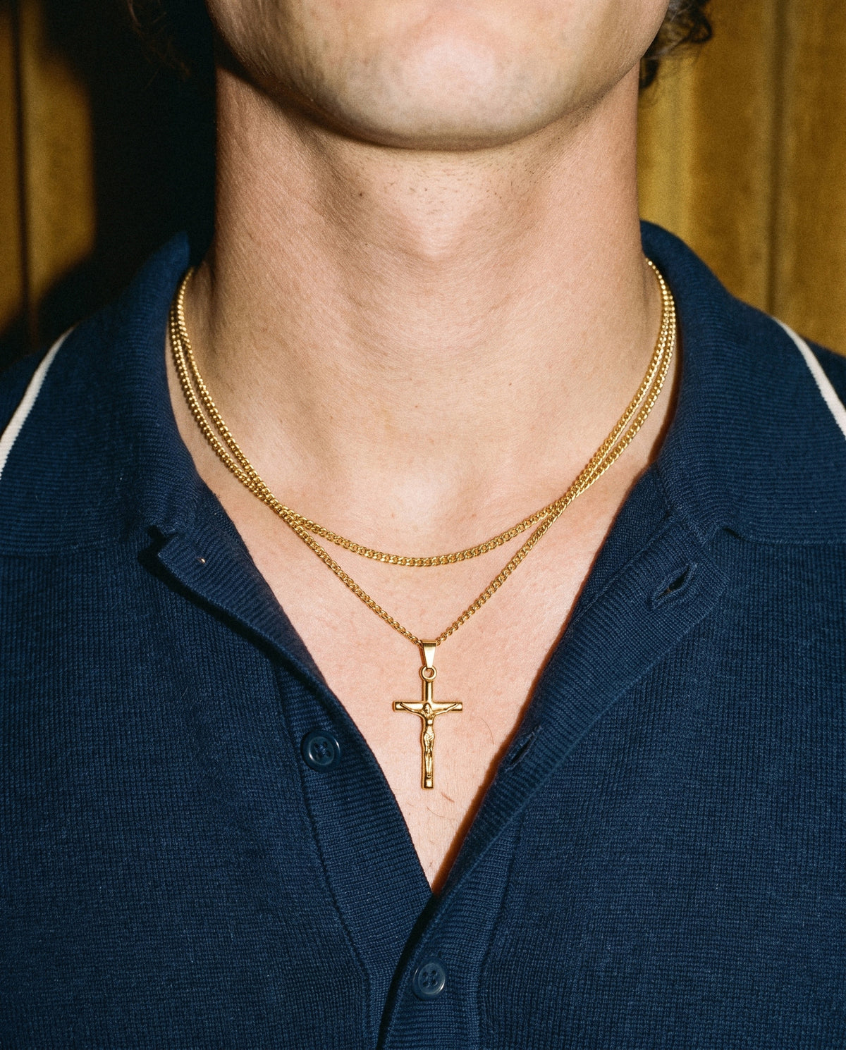 Crucifix (Gold), worn