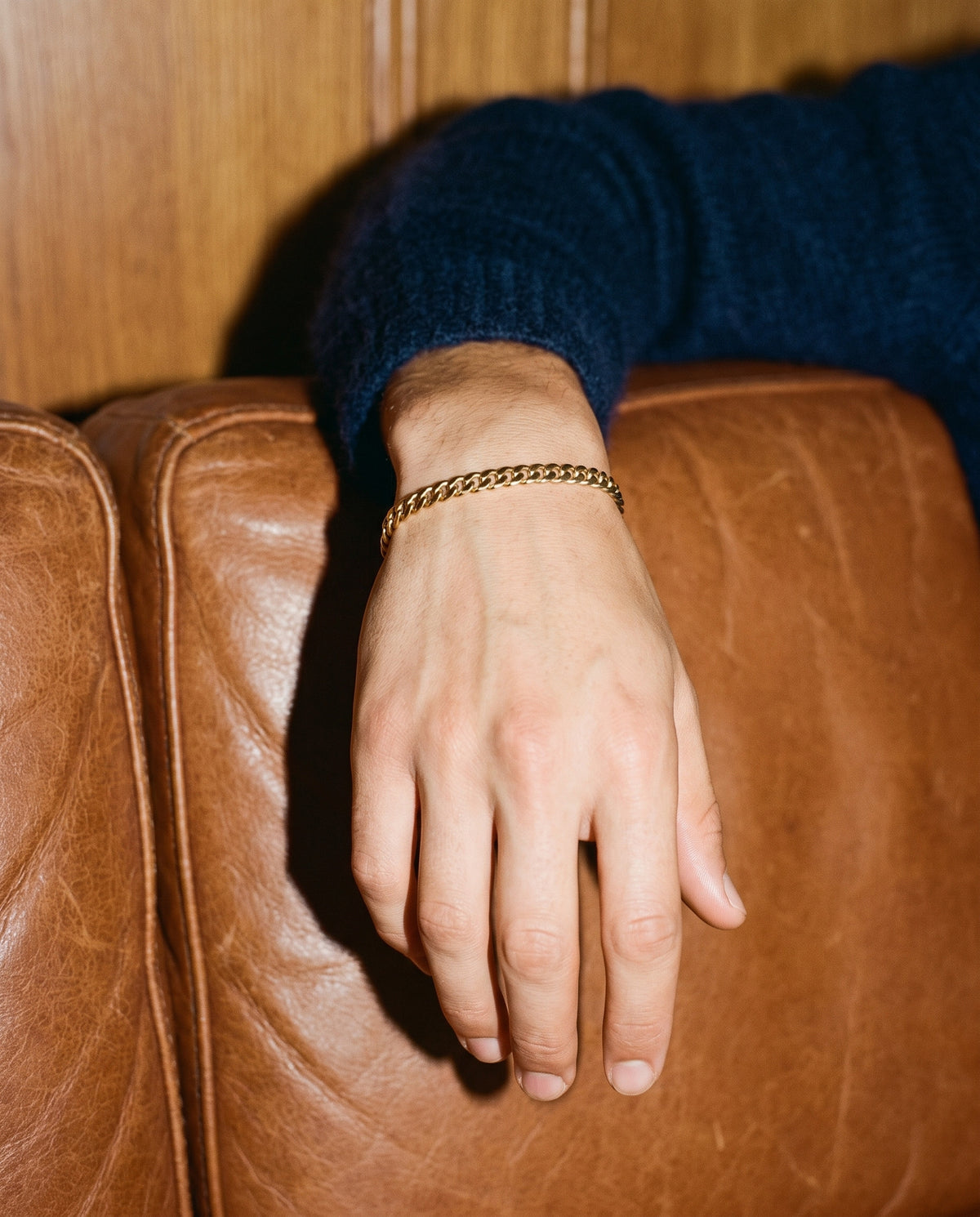 Cuban Bracelet (Gold) 5MM, worn