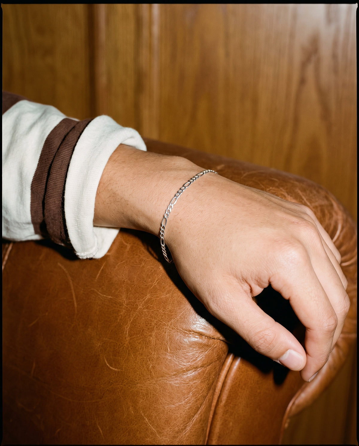 Figaro Bracelet (Silver) 3MM, worn