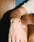 Green Clover Bracelet (Gold), worn