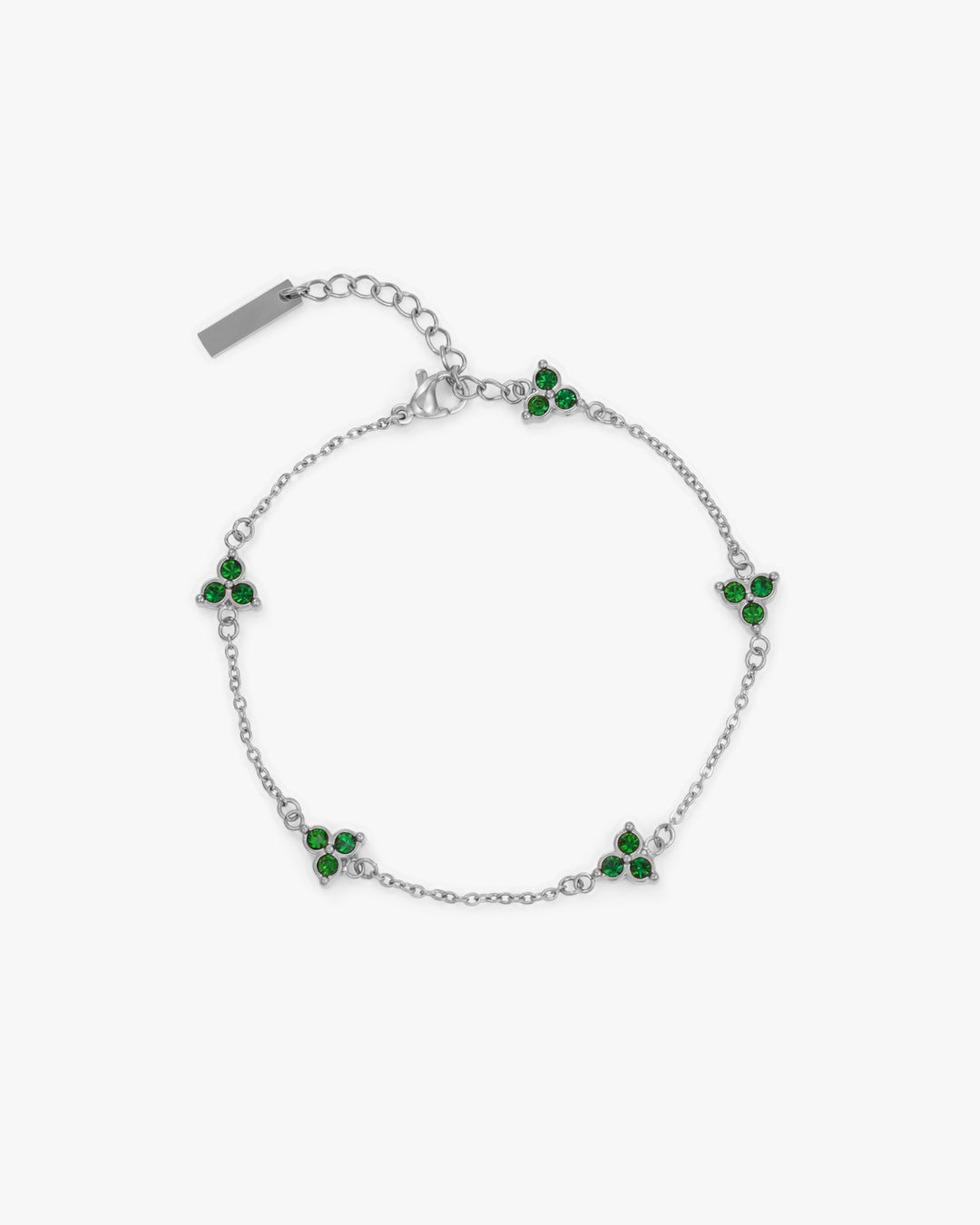 Green Clover Bracelet (Silver)