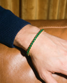 Tennis Green Bracelet (Gold), worn