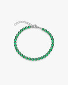 Tennis Green Bracelet (Silver)