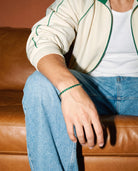 Tennis Green Bracelet (Silver), worn