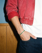 Tennis Green Bracelet (Silver), worn