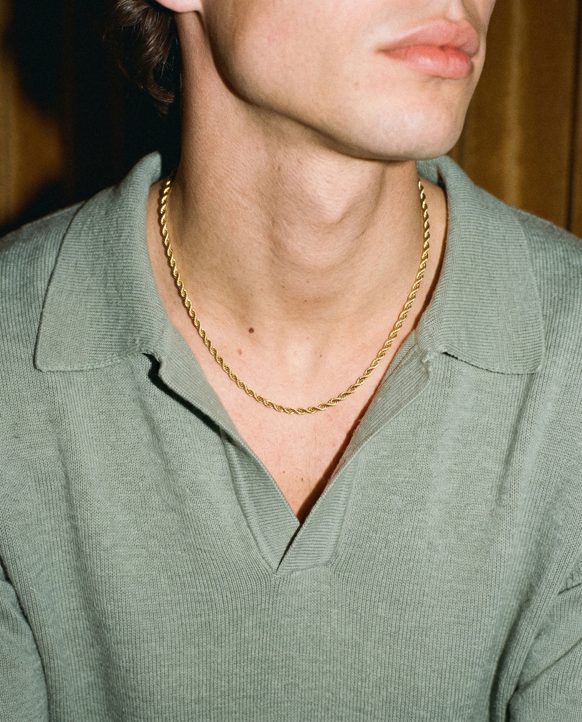 Rope Chain (Gold) 3MM, worn