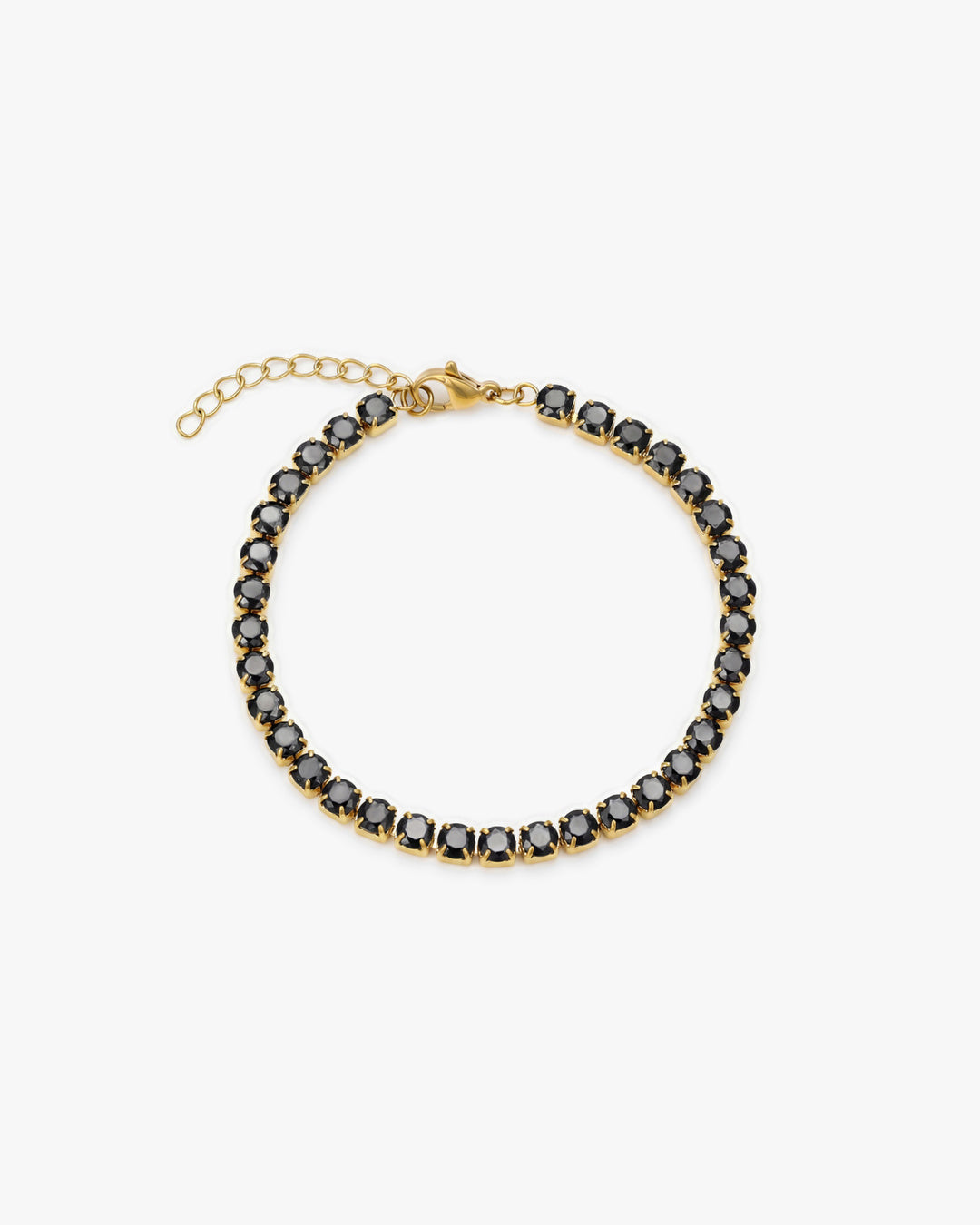 Tennis Black Bracelet (Gold)