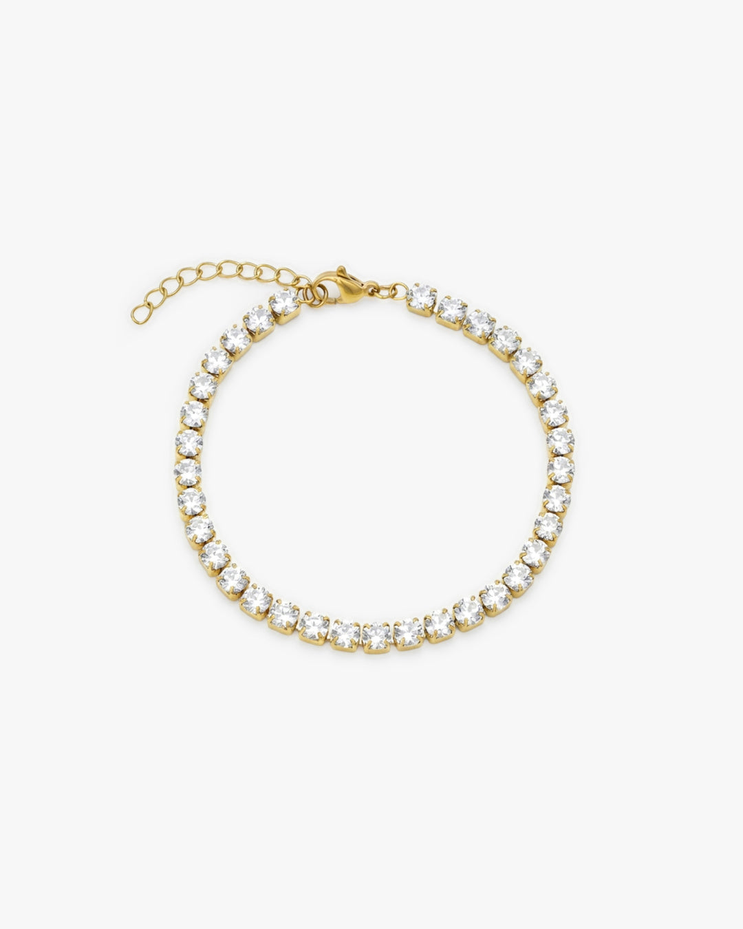 Tennis White Bracelet (Gold)