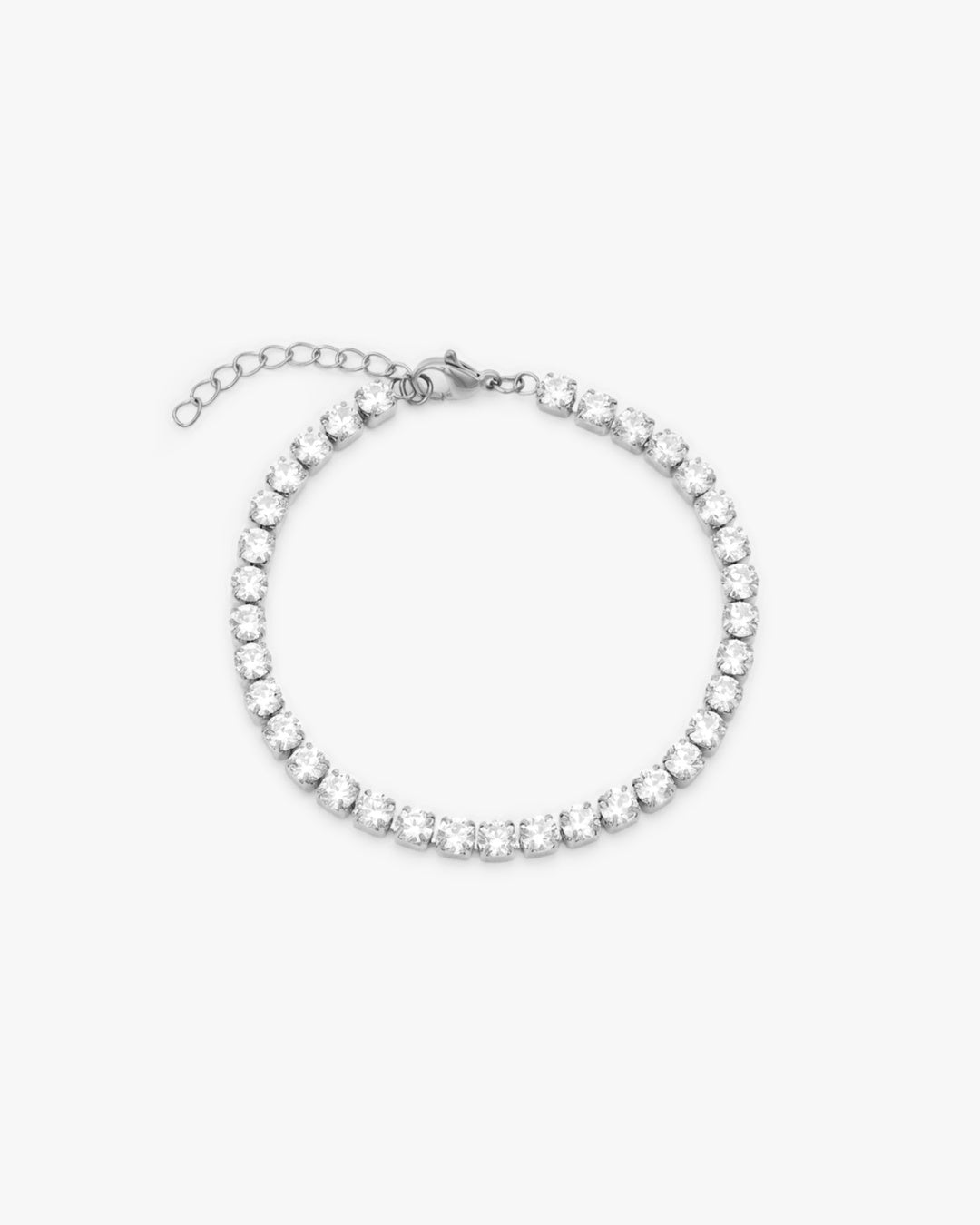 Tennis White Bracelet (Silver)