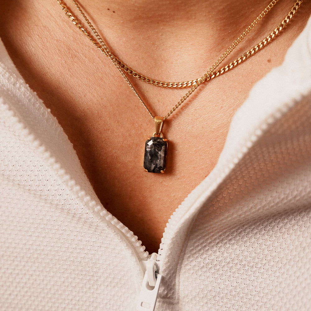 moon + cuban 3mm chain