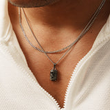moon necklace + cuban ch