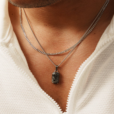 moon necklace + cuban ch