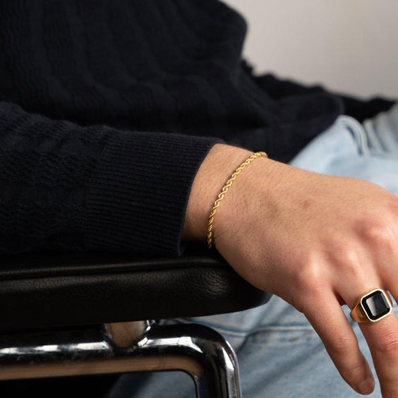 Rope Bracelet (Gold) 3MM - Essence Amsterdam