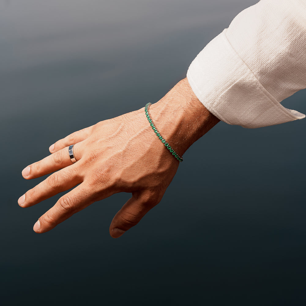 tennis green bracelet + 